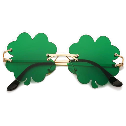 BOBLUEON St. Patrick’s Day Green Shamrock Sunglasses Irish Today Four Leaf Clover Leprechaun Costume Glasses