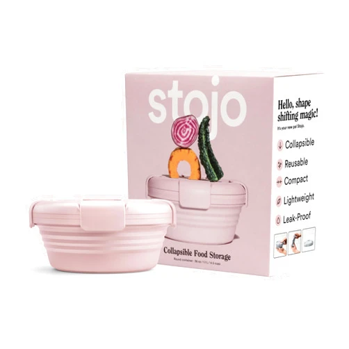 STOJO Collapsible Bowl - Carnation, 36oz - Reusable Silicone Bowl for Hot and Cold Food - Perfect for Travel, Meal Prep, To-Go Lunch, Camping & Hiking - Microwave & Dishwasher Safe