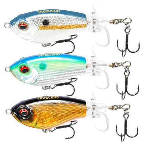 TRUSCEND Top Water Fishing Lures with BKK Hooks, Whopper Fishing Lure for Freshwater or Saltwater, Floating Lure for Bass Catfish Pike, Fishing Wobble Surface Bass Baits Teasers Fishing Gifts for Men