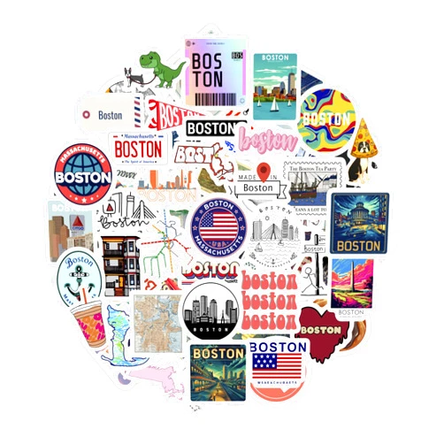 BulbaCraft Boston Sticker for Water Bottle and Laptop - City Souvenirs, Decorations & Gifts, Waterproof Vinyl Decals, Gifts for Women & Men