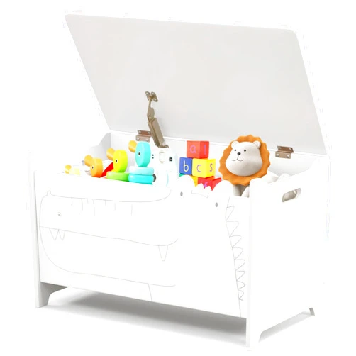 HONEY JOY Kids Wooden Toy Box, 3-in-1 Large Toy Trunk Chest w/Flip-Top Lid, Safety Hinge & Cut-out Handle, Storage Bench, Toddler Furniture for Playroom Bedroom, Gift for Boys Girls (White)