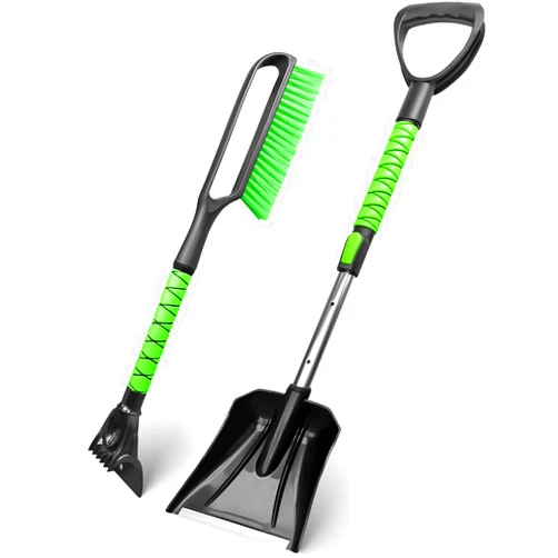 SEAAES Snow Brush and Extendable Snow Shovel with Foam Grip, Ice Scraper Snow Brush for Car SUV Truck Vehicle Windshield Window