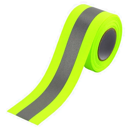 JINBING Silver Sew On Reflective Tape for Chothing Safety Fabric Webbing Trim Strip Green 2
