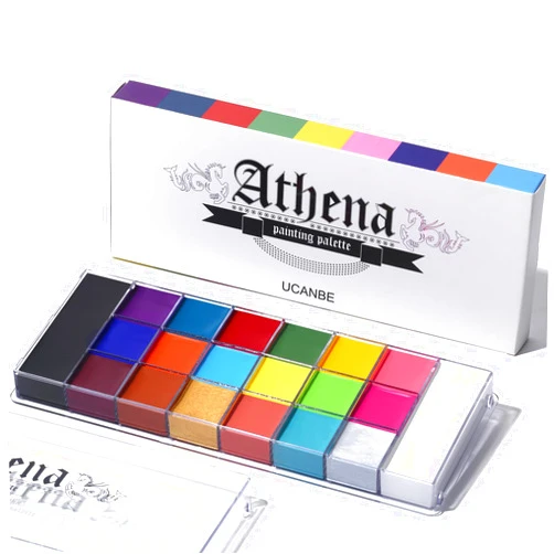 UCANBE Athena Face Body Paint Oil Palette, Professional Flash Non Toxic Safe Tattoo Halloween FX Party Artist Fancy Makeup Painting Kit For Kids and Adult