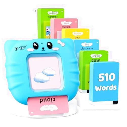 LAYCOL Talking Flash Cards for Toddlers 1 2 3 4 5 6 Year Old Boys and Girls,510 Sight Words Montessori Toys for Autistic Children,Children's Sensory Learning Educational Speech Therapy Kids Gifts