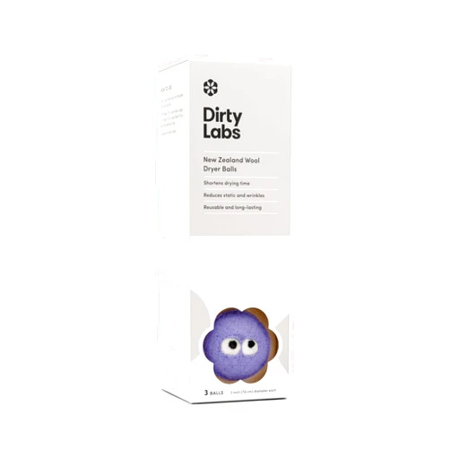 Dirty Labs | 100% New Zealand Wool Enzyme Buddies Dryer Balls | 3 Balls | Shorten Drying Time | Reduce Static & Wrinkles | Dryer Sheet & Fabric Softener Alternative