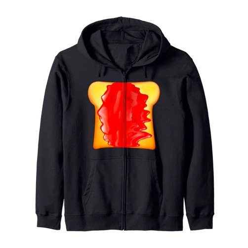Lustige Essen & Sauce Fasching Kostüm Co. Jam Toast Costume Fancy Dress Couples Group Costumes Zip Hoodie