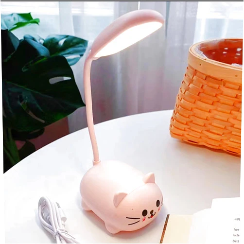 Yinhamnl LED Desk Lamp，Mini Cat Night Light, Portable LED Table Light, Cute Foldable USB Rechargeable Reading Light Bedroom Children's Bedside Study (Pink)
