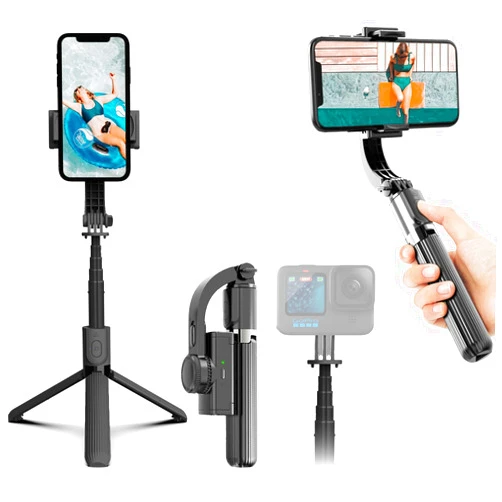 Fisherfans Gimbal Stabilizer for Smartphone,Selfie Stick Tripod with Remote Control Auto Balance 360° Rotation 1-Axis Phone Gimbal for Group Selfies Live Streaming Video Recording