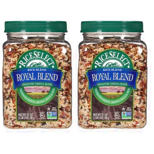 RiceSelect Royal Blend, Texmati White, Brown, Wild, and Red Rice, 21 Ounce (Pack of 2)