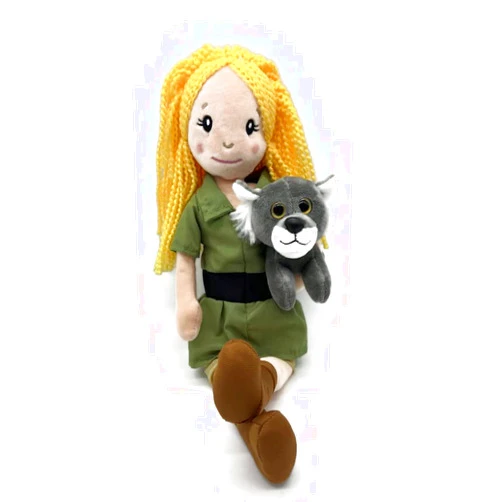 The Petting Zoo, Zookeeper Doll and Wolf Stuffed Animal Friend, Gifts for Kids, Plush Doll and Wolf Plush Toy, 16 inch (Blonde)