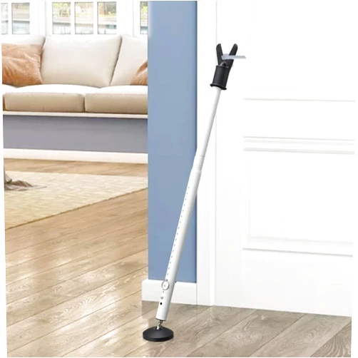 JAOTREL Door Stoppers Security,Heavy Duty portable door lock,2-in-1 Adjustable Sliding Door Lock Bar,Door Barricade Security Bars for Window,stop, Front Door, Patio Door, Apartment, Hotel Room (White)