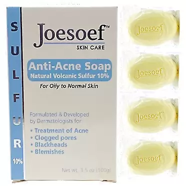 JOESOEF SKIN CARE Sulfur Soap Acne Facial Cleanser Anti Acne Sulfur Soap 100G 4 Pack