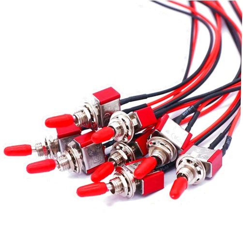 Twidec/8Pcs Mini Toggle Switch SPST 2 Position 2 Pins ON/Off AC 125V 5A AC 3A 250V with Pre-soldered Wires MTS-101-X