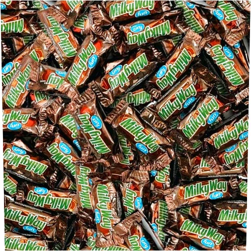 Pisoka MiIky Way Chocolate Candy with Caramel & Nougat – 2LB Bulk Bag – Individually Wrapped Mini Bars