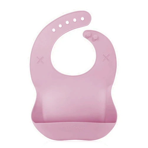 Vuminbox Silicone Baby Bib with 2 Holes for Paper Towel, Adjustable Fit Waterproof Soft Bibs for Babies & Toddlers