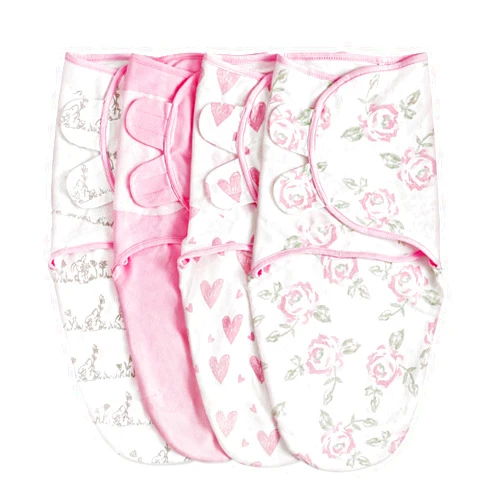 Soarwg Kids Baby Swaddle, Swaddle Blanket, Swaddle Sack, Organic Nursery Swaddling Blankets 0-3 Months, Standard 100 by Oeko-TEX, Adjustable Newborn Swaddle Wrap Infant Sleep Sacks 4 Pack Small