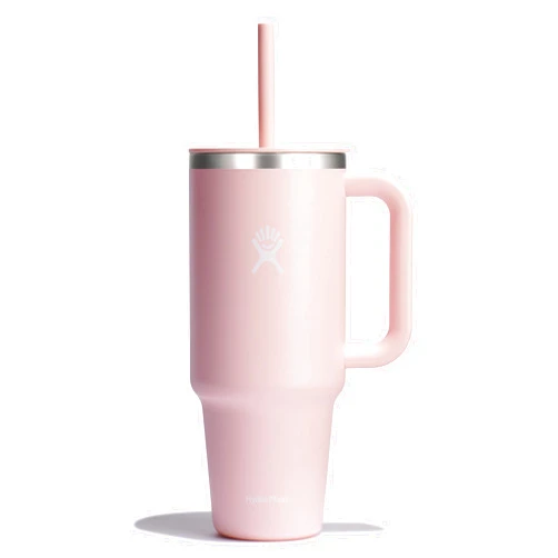 Hydro Flask Travel Tumbler with Handle, Lid and Straw - Insulated Stainless Steel in 40 Oz Trillium