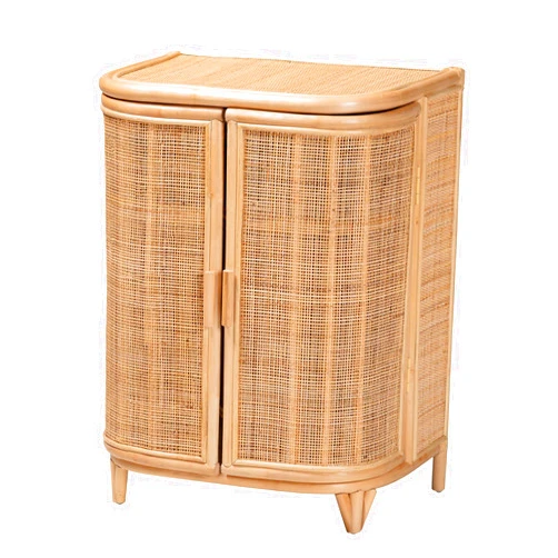 bali & pari Yanka Natural Rattan Storage Cabinet, 2-Door