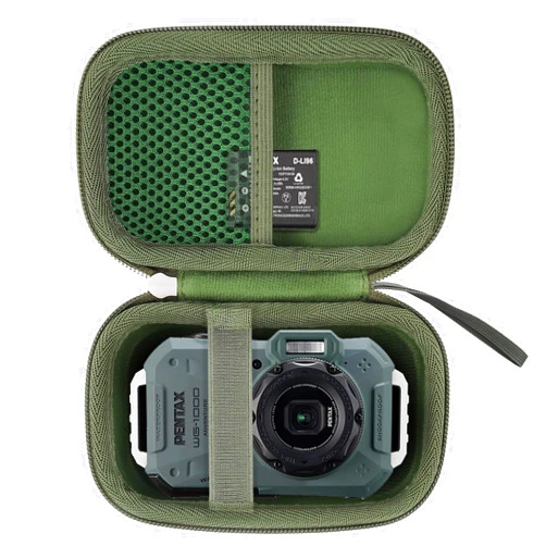 khanka Hard Travel Case Replacement for PENTAX WG-1000 waterproof digital compact camera,Case Only. (Green)