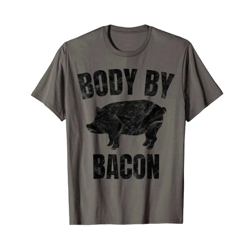 Grilling Pork Meat Clothes Easy Bacon Day Apparel Vintage Body By Bacon Gift Farmer Pig Costume BBQ Pork Grill T-Shirt
