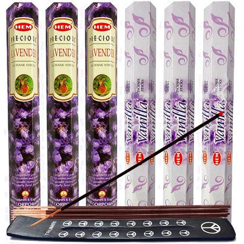 TRUMIRI Lavender & Vanilla Incense Sticks & Holder Bundle Variety Pack from Hem Trumiri Insense Insence