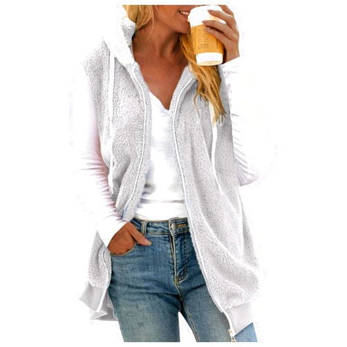 SNKSDGM Womens 2023 Fuzzy Fleece Winter Coats Zipper Drawstring Hoodies Jacket Sherpa Fur Fluffy Shaggy Shearling Outerwear