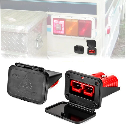WeiSen 2pcs 175A Battery Quick Connect/Disconnect Electrical Connector Plug with Flush Mount Dust Cover for 1/0 Gauge Cable Compatible with UTVs, ATVs, Cars, Trucks, Boats