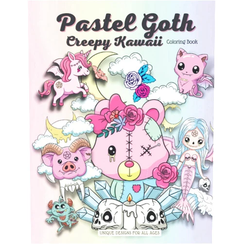 LaLa Roo Press,Lorielle Porter,Cruiz Rennert Pastel Goth Creepy Kawaii Coloring Book: Unique Images For All Ages