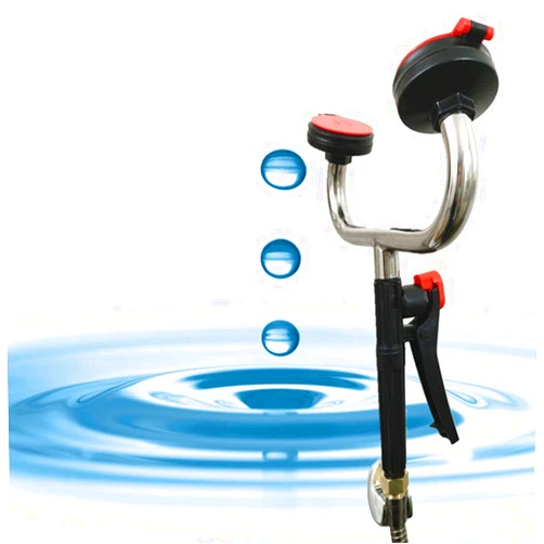 T-king 304 Stainless Steel Mobile Handheld Double Eye Washer Eyewash Station for Laboratory Factory School (Wall-Mounted)