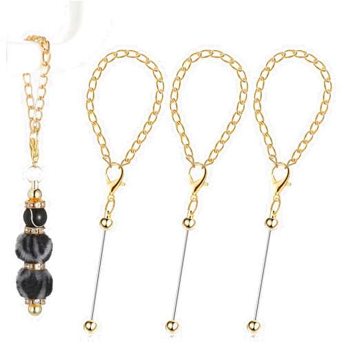 Tondiamo 3 Pcs Beadable Charm Compatible with Stanley Charm Accessories for Tumblers with Handle Cup Chains for 30 40 Oz Water Bottle Blank Beaded Cup Accessories DIY Gift
