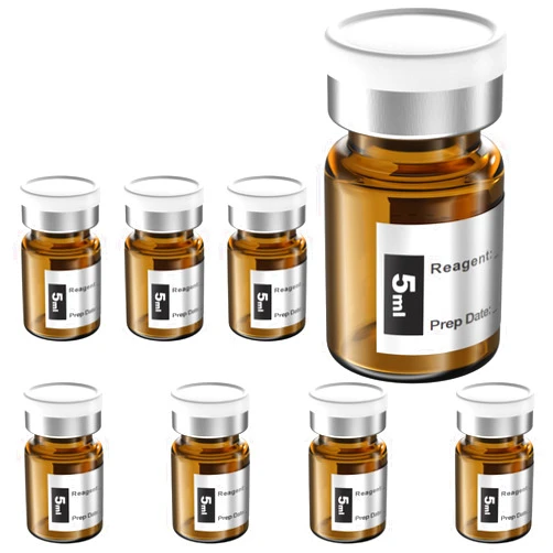 Biomed Solutions Empty Sterile Vial Sealed with Butyl Rubber Stopper and Flip Top Closure,Type 1 Borosilicate Glass Tubing,Individually Packed (5mL 8Pcs (Amber))