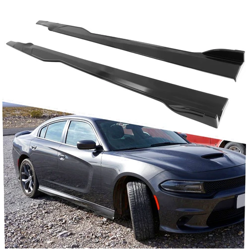 HECASA Side Skirts Body Kit Replacement Compatible with 2015-2023 Dodge Charger SRT Black Pair Rocker Panels Guard Side Extension Splitter