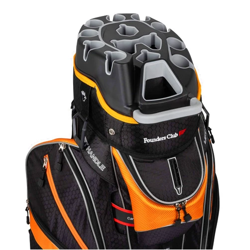 Founders Club Premium Cart Bag with 14 Way Organizer Divider Top (Orange and Black)