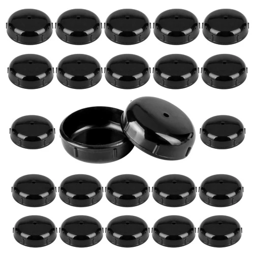 PETOX 24-Pack Wrought Iron Patio Furniture Feet Caps 1-1/2 inch Round Plastic Outdoor Chair Leg Caps, Patio Chair Leg Caps for Metal Chairs, Patio Furniture Replacement Feet for Chairs & Tables, Black