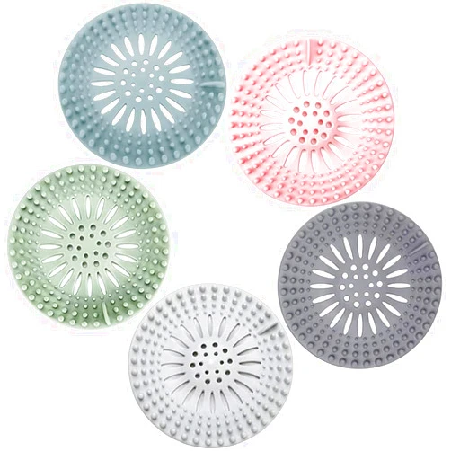 Umbresen Hair Catcher Rubber Stopper Shower Drain Covers for Bathroom, Bathtub, Handbasin, Tub, Kitchen, Sink, Strainer, Sewer, Plug, Filter, Trap, Home, Drain Protectors, Easy to Install and Clean 5 Pack