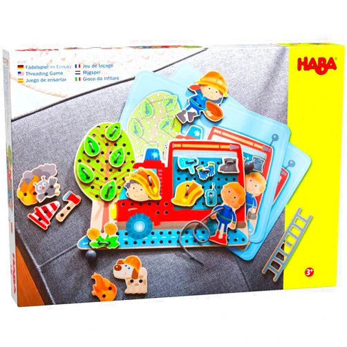 HABA Fire Engine Rescue Themed Threading Game