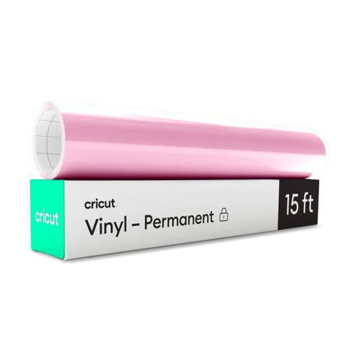 Cricut Premium Permanent Vinyl Roll (12 in x 15 ft), Weather-Resistant, Dishwasher-Safe & Fade-Proof, Compatible w Cricut Cutting Machines, Create Signs, Labels, & Personalize DIY Projects, Light Pink