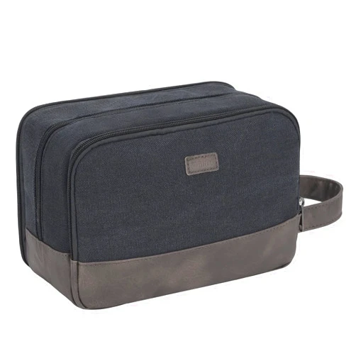 WANDF Travel Toiletry Bag for Men Large Toiletries Shaving Bag Water Resistant Hanging Dopp Kit Travel Accessories Bag for Women Men (Black)