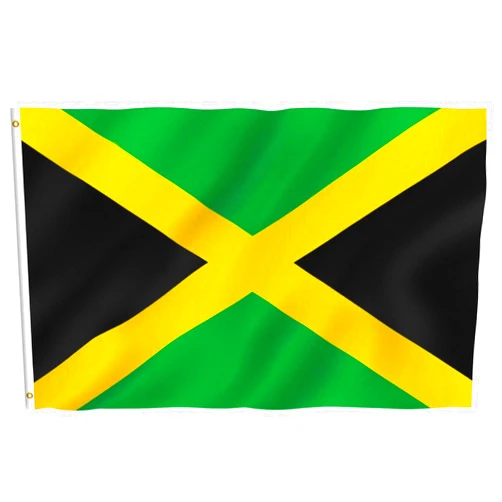 Anley Fly Breeze 3x5 Foot Jamaica Flag - Vivid Color and Fade proof - Canvas Header and Double Stitched - Jamaican National Flags Polyester with Brass Grommets 3 X 5 Ft