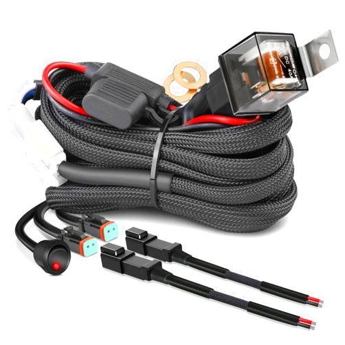 NR NIRIDER DT Wiring Harness 2 Lead, Nirider 12V Rocker Switch Relay Fuse Deutsch DT Connector Nylon Fog Light Wiring Harness Kit LED Light Bars Driving Lights Offroad LED Pods Wire Harness for Truck UTV ATV