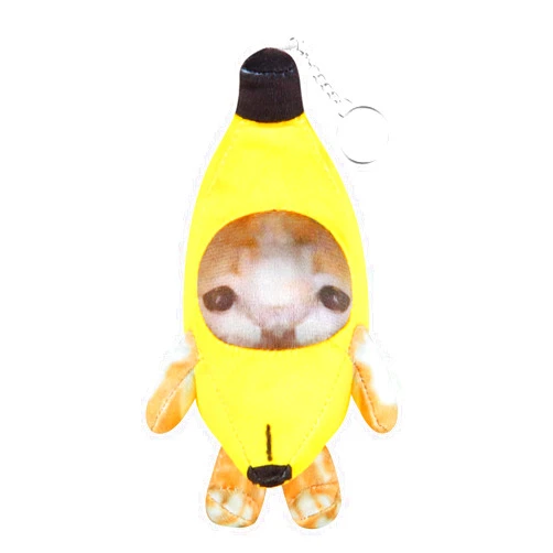 COSWHO Crying Banana Cat Plush Keychain, Happy Funny Baby Sound Cat Stuffed Animal Ornaments