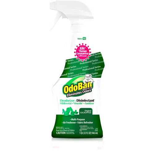 OdoBan Professional Ready-to-Use Disinfectant and Odor Eliminator, 32 Ounce Spray Bottle, Original Eucalyptus Scent