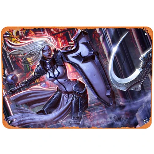 ROKOL Diablo, Diablo Iii: Reaper Of Souls, Crusader Video Game Vintage Metal Tin Signs Kitchen Wall Art Decor Funny Tin Signs Art Posters 8x12 In