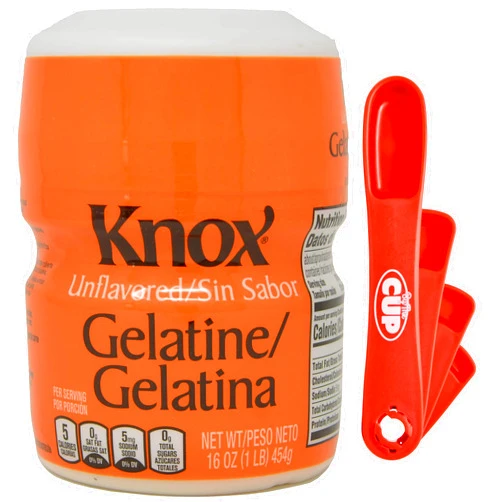 By The Cup Knox Unflavored Gelatine, 16 oz (Pack of 1) with By The Cup Swivel Measuring Spoons
