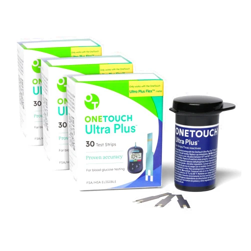 OneTouch Ultra Plus Test Strips for Diabetes Value Pack - 90 Test Strips | Diabetic Test Strips for Blood Sugar Monitor | Self Glucose Testing | (Only Works with OneTouch Ultra Plus Flex Meter)