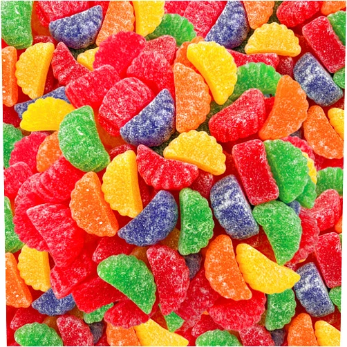 CRAZYOUTLET Fruit Slices - 2 Pound Bulk Pack (About 65 Count) - Jelly Candy - Assorted Flavors - Unwrapped Sugar-Dusted Sweets