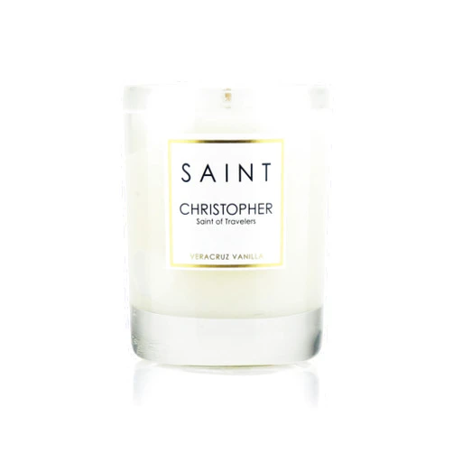 Saint Scented Votive Candle with Prayer, Prayer Coin, and Holy Oil, Soy Coconut Aromatherapy Candle with 15 Hour Burn Time