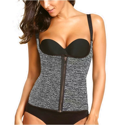 NACRL Corset Waist Trainer Vest For Women Tummy Control Underbust Sweat Body Zipper Tank Top Sports Workout Adjustable Straps
