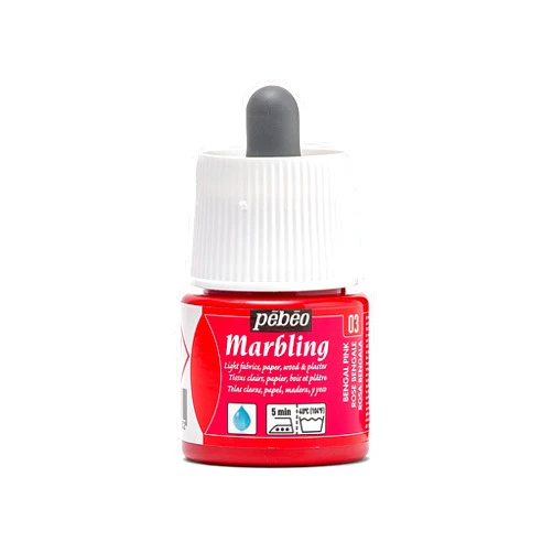 Pebeo Marbling, 45 ml Bottle with Dropper - Bengal Pink